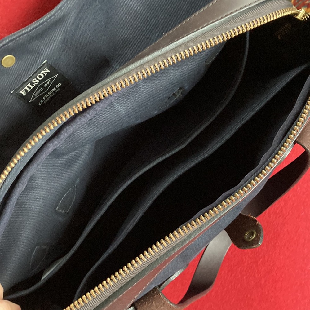 Filson Rugged Twill Original Briefcase - Navy - Picture 6 of 11